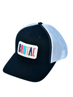 GORRA NEGRA MALLA BLANCA LOGO MULTICOLOR