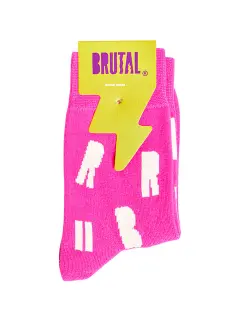 MEDIAS BRUTAL ROSA CON LETRAS